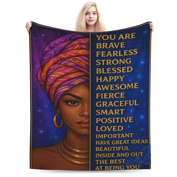African American Gifts for Women, Afro Girl Blanket , Gifts for Woman, Black Mom Girl Lady Blanket Birthday for Women, Black Queen Blankets 50x40