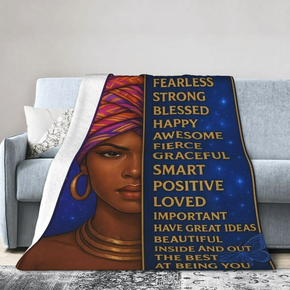 African American Gifts for Women, Afro Girl Blanket , Gifts for Woman, Black Mom Girl Lady Blanket Birthday for Women, Black Queen Blankets 50x40