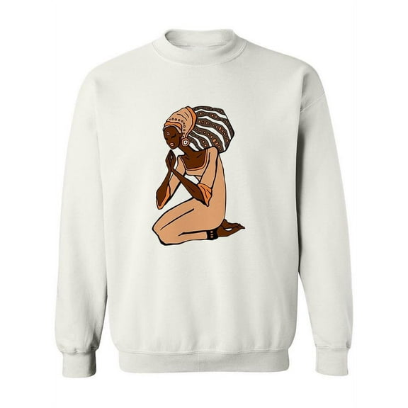 African American Girl Meditating Sweatshirt Women -Image by Shutterstock, Female Medium