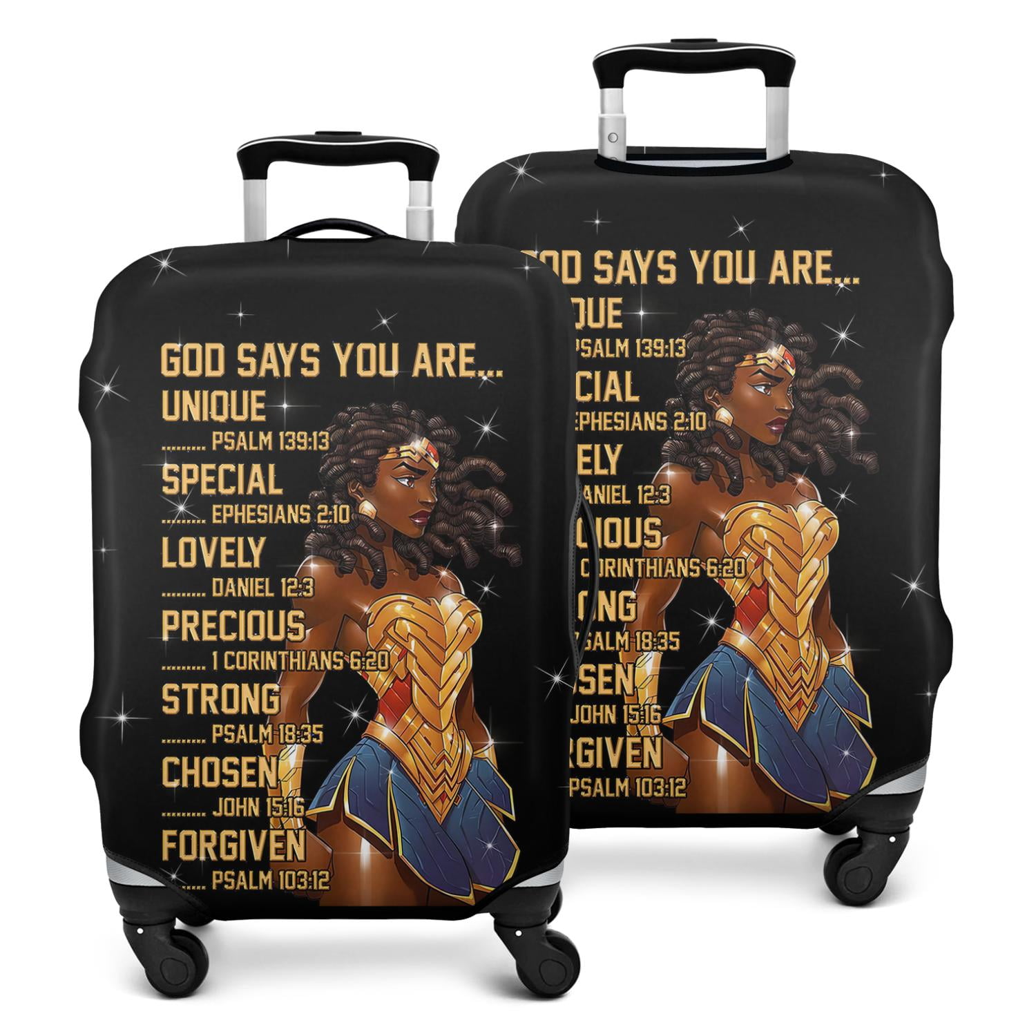 African American God Says You Are Unique Special Luggage Cover Washable ...
