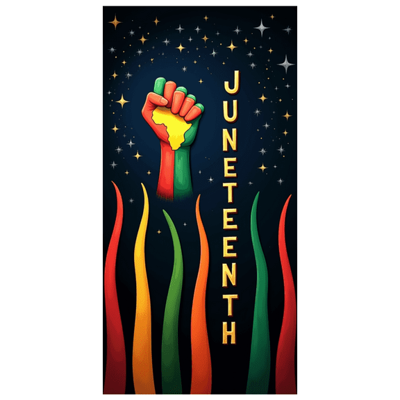 African American Heritage Banner Freedom Day Celebration Colors Polyester Fabric for Cultural Events Indoor Outdoor Party