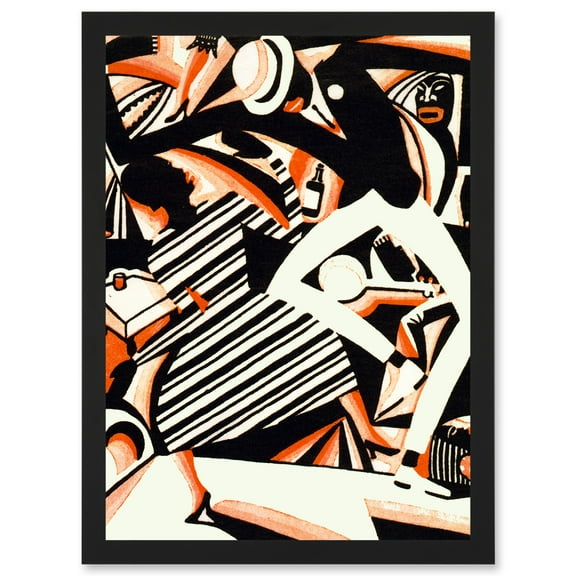 African American Jazz Two Tone Reiss Dance Music 1920's A4 Artwork Framed Wall Art Print