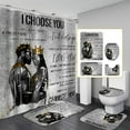 thumbnail image 1 of African American King Lion Shower Curtain Set with Rugs, Black Man Bathroom Sets with Shower Curtain, Bath Mat, Toilet Lid Cover,Rugs, Inspirational Quote Bathroom Shower Curtain Sets, 1 of 6