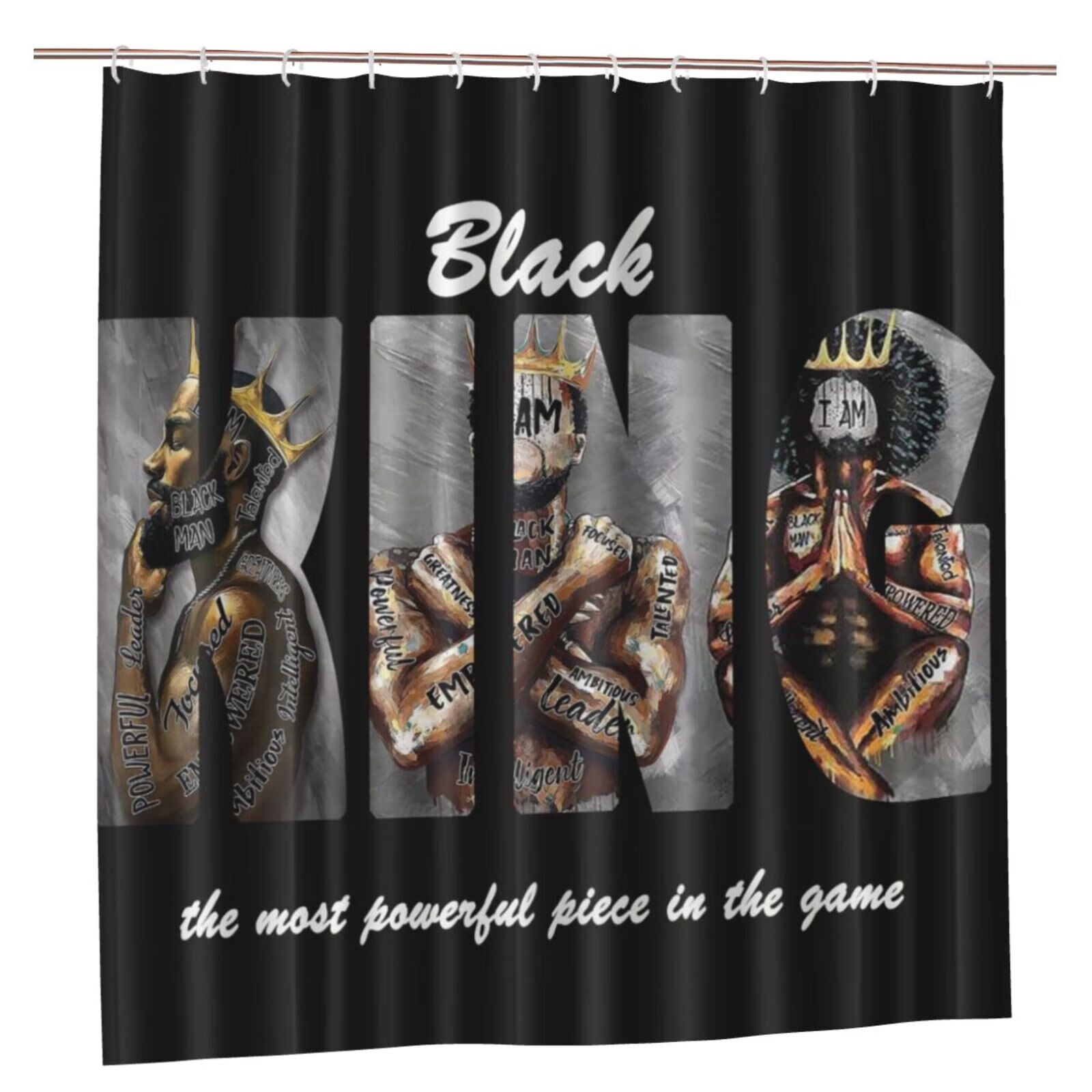  DLTAY African American Shower Curtains, Afro Black Man