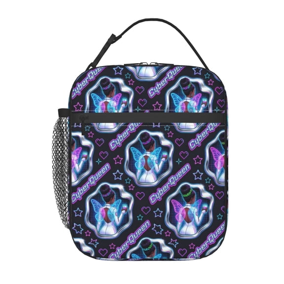 African American Lunch Bag Insulated Reusable Lunch Box Office Work Travel Commute Cyber Queen Theme Thermal Cooler Storage Case Pouch Bag Case