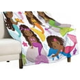 thumbnail image 1 of African American Mermaids Flannel Blankets, Cute Little Mermaids with Ocean Animals Dolphin Starfish Jellyfish Throw Bed Blanket for Sofa Chair Bed Soft Blanket for Kids Girls 60"x80", 1 of 1