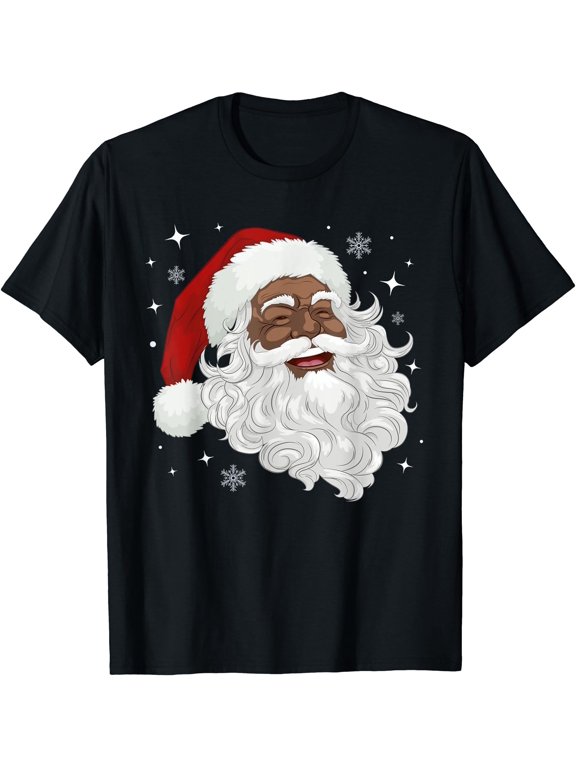 African American Santa Christmas Cool X Mas T Everyday Message T-Shirt