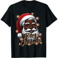 thumbnail image 1 of African American Santa Christmas Pajama Black X-Mas T-Shirt Shirts, 1 of 3