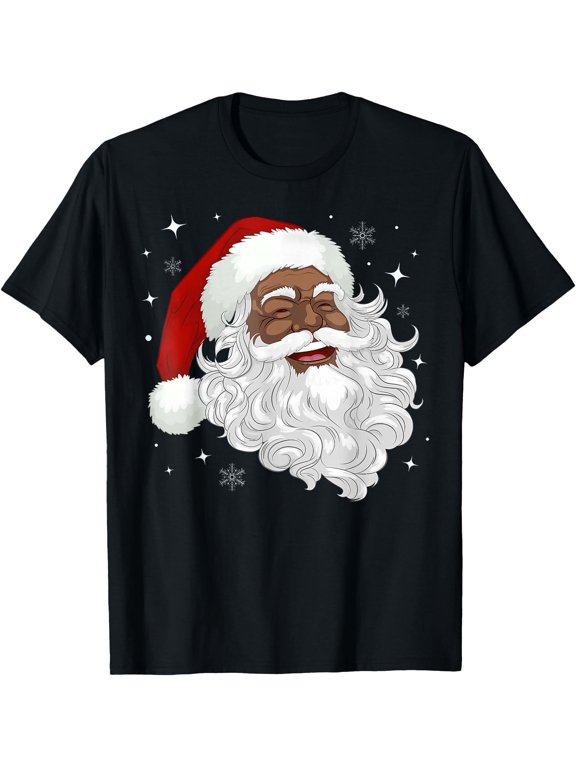 African American Santa Christmas X Mas T Positive Message T-Shirt