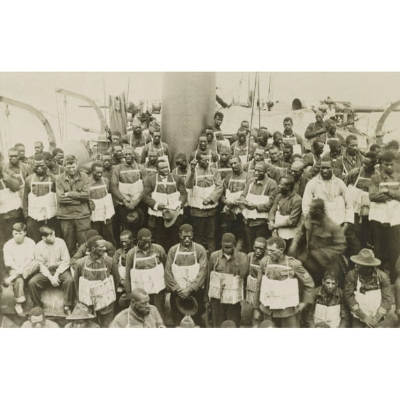 African American Soldiers Aboard The Army Transport Uss Momus History (24 x 18)