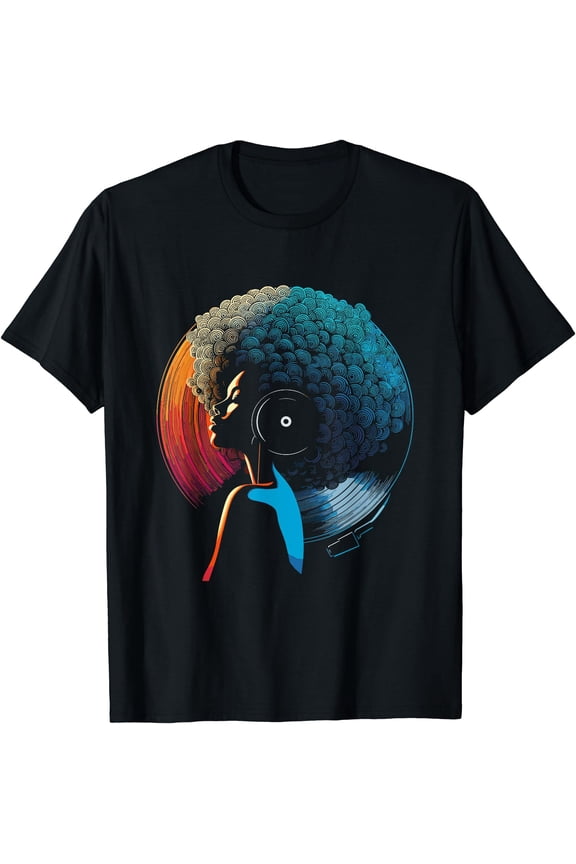 African American Vinyl - Retro 70s 80s Funk Afro Disco Soul T-Shirt