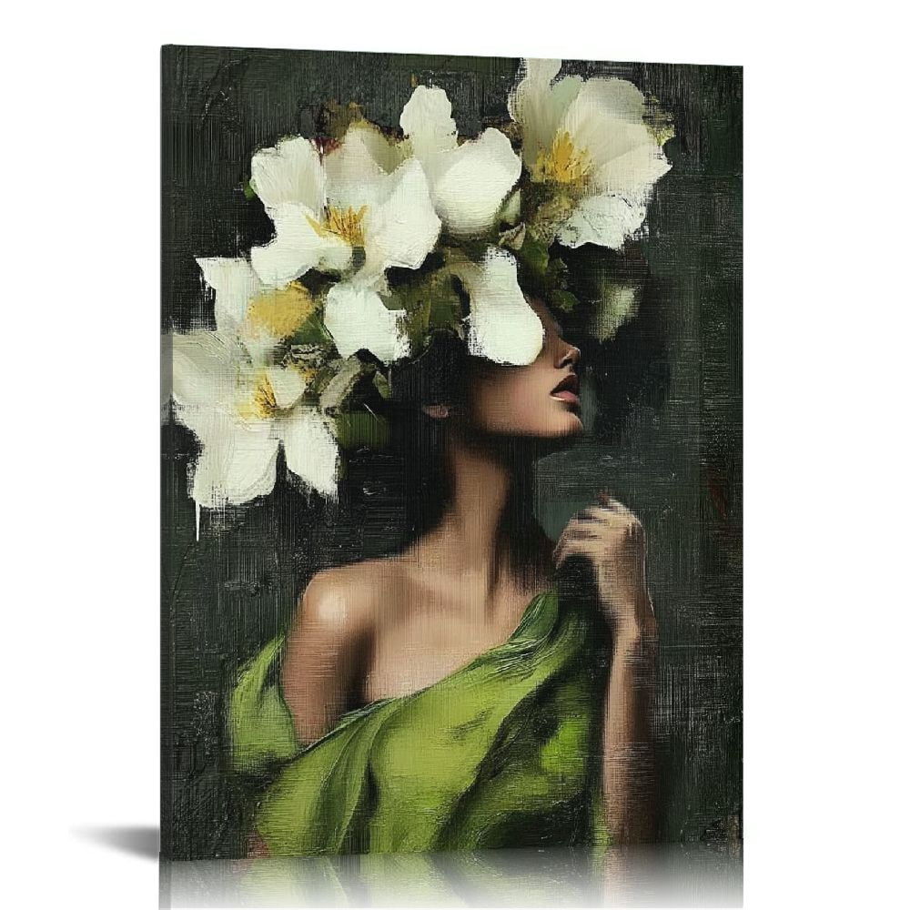 African American Wall Art Black Woman Head Flowers Poster Black Girl ...