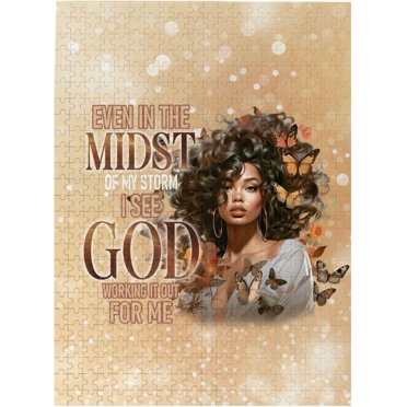 African American Expressions The Touch 500 Piece Jigsaw Puzzle - Religious Black Art Inspirational Gift