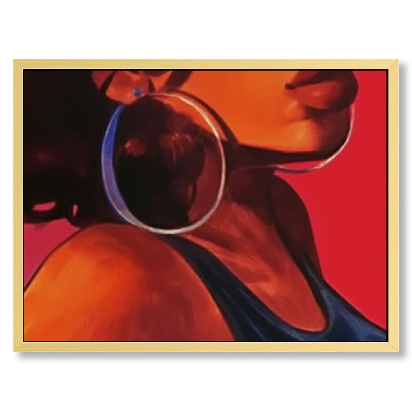 African American Woman Wall Art Black Art Poster Graffiti Canvas Painting Picture for Living Room With Frame