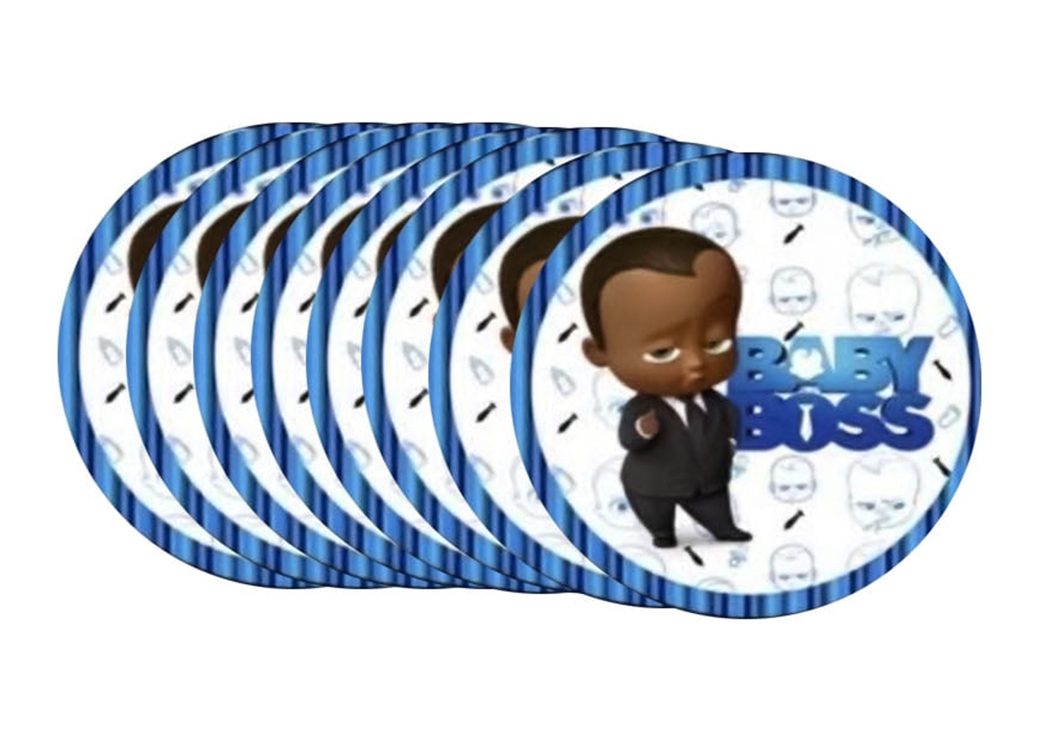 African American babyshower boss theme derogation plates, birthday