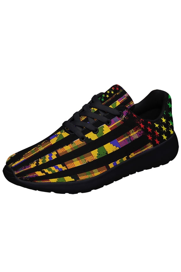 African American flag Shoes Sneakers for Women Men Black Size 8