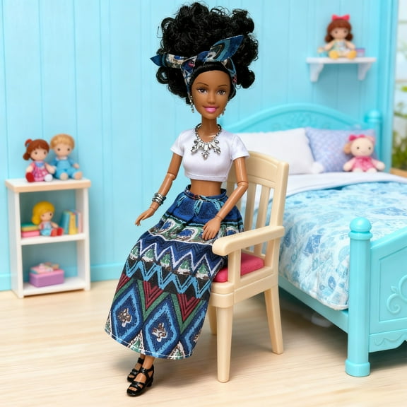 African AmericanDollunder $5! Xqxayjr African AmericanDoll, 12 inch Vinyl Reborn KidsDoll, Long Sleeve FashionDoll, Movable Hands Feet, Gift forKids, RealisticDollToy