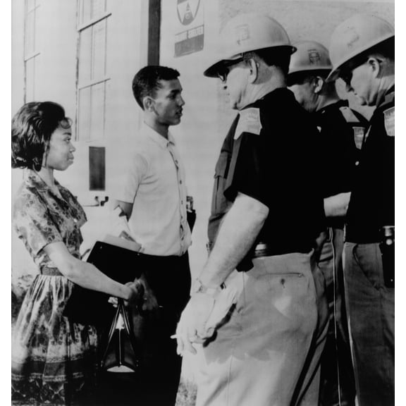 African Americans Refused Admission To Murphy High School. Dorothy Bridget Davis And Henry Hobdy Were Blocked By State Troopers Acting Under Orders Of Governor George Wallace. Mobile History (18 x 24)