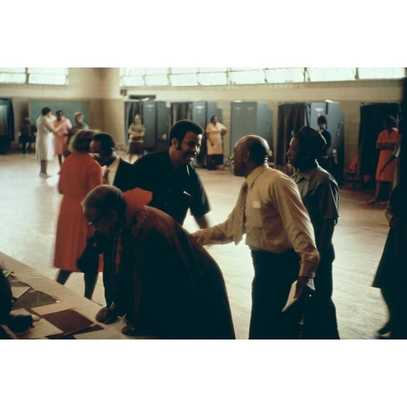 African Americans Voting At The Polls In Birmingham Alabama In The 1970S. Ten Years Before The City Was A Violent Battleground Of The Civil Rights Movement. Ca. 1975. History (24 x 18)