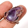 thumbnail image 1 of African Amethyst Ethnic Wire Wrapped Handcrafted Copper Jewelry Ring 6.50" SA 60, 1 of 2