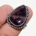 thumbnail image 1 of African Amethyst Gemstone Ring Handmade Antique Design Gift Jewelry 8" FR 637, 1 of 2