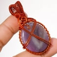thumbnail image 1 of African Amethyst Gemstone Wire Wrapped Handcrafted Pendant Copper 2.30" SA 1464, 1 of 2