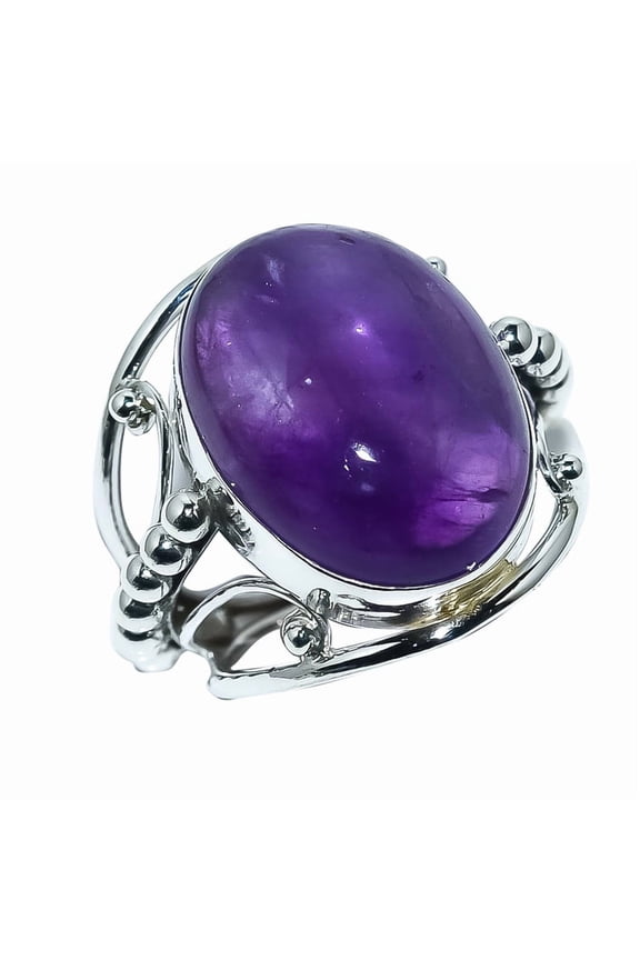 African Amethyst Natural Gemstone 925 Sterling Silver Ring For Her MR-41