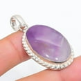 thumbnail image 1 of African Amethyst Oval Shape Gemstone Pendant Handmade Gift Jewelry 2.10" FP 1511, 1 of 2