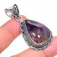 thumbnail image 1 of African Amethyst Pear Shape Gemstone Gift Pendant Vintage Jewelry 2.10" VP 2772, 1 of 2