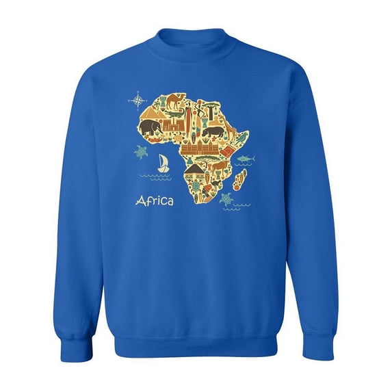 African Animal Symbols Paint Sweatshirt Women -Image by Shutterstock, Female x-Large