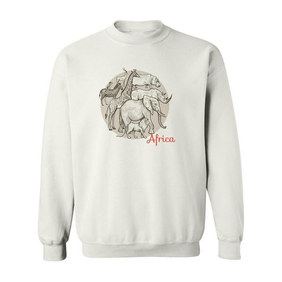 African Animals Drawing Sweatshirt Men -Image by Shutterstock, Male 4X-Large
