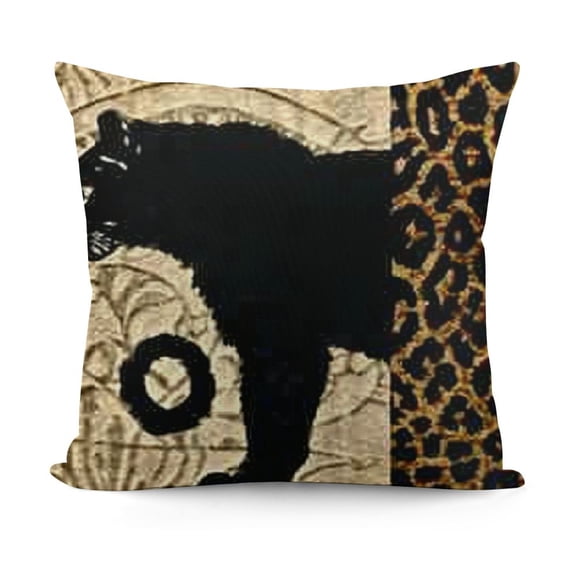 ,African Animals,Giraffe,Elephant,Horse,Leopard with Zebra Pattern &amp; Leopard Pattern Decorative Throw Pillow Covers,One-Side Printed