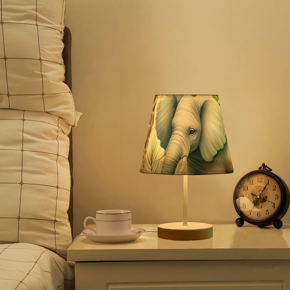 African Animals Leaves LED Desk Lamp Table Lamp USB Bedside Nightstand Small Lamp for Bedroom Living Room Kids Room