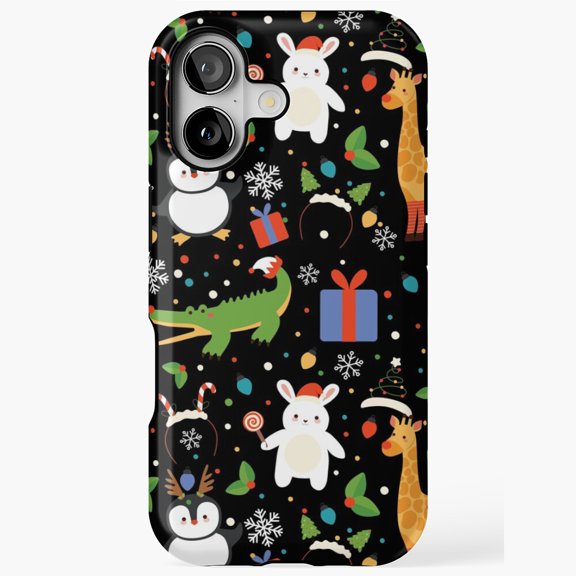 African Animals Penguin Xmas Phone Case with iPhone 17 to 11 Pro Max
