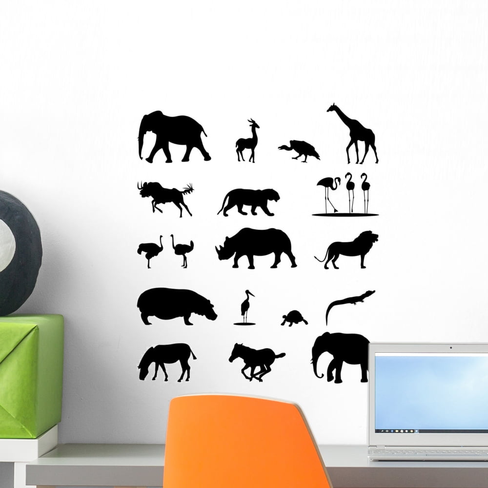 African Animals Wall Decal by Wallmonkeys Peel and Stick Graphic (18 in ...
