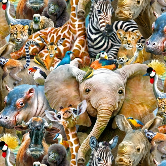 African Animals Zebra Giraffe Elephant Pattern Premium Roll Gift Wrap Wrapping Paper