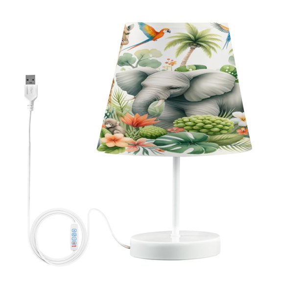 African Animals and Natural Elements Desk Lamp LED Table Nightstand Lamps with 3 Color Temperatures for Home Bedroom Living Room Decor 8x12