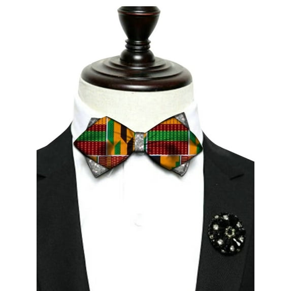 African Ankara Print Neck Tie for Men Necktie Kente Bow Tie WYB515