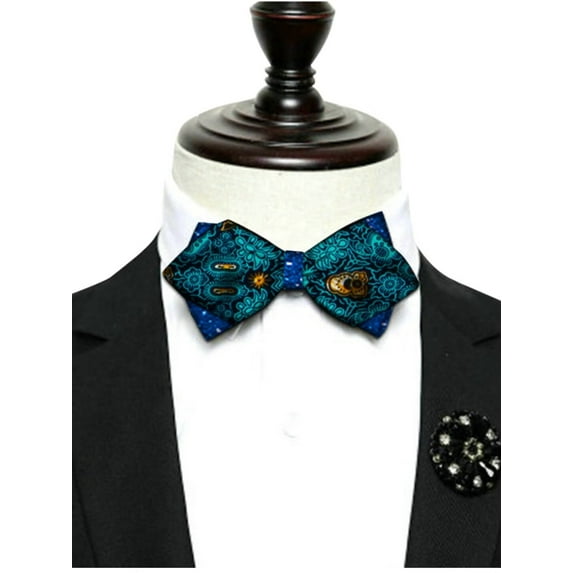 African Ankara Print Neck Tie for Men Necktie Kente Bow Tie WYB515