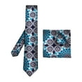 thumbnail image 1 of African Ankara Print Neck Tie for Men and Pocket Square 2PC Set Necktie WYB309, 1 of 5