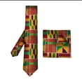 thumbnail image 1 of African Ankara Print Neck Tie for Men and Pocket Square 2PC Set Necktie WYB309, 1 of 5