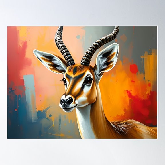 African Antelope Portrait Safari Animal Wildlife Conservation Poster Wall Art, Modern Wall Decor For Living Room Bedroom, 8x12 UNFRAMED