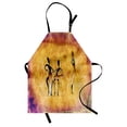 thumbnail image 1 of African Apron Native African Women Dancing Community Celebrating Folkloric Motions Retro Pattern, Unisex Kitchen Bib Apron with Adjustable Neck for Cooking Baking Gardening, Tan Purple, by Ambesonne, 1 of 3