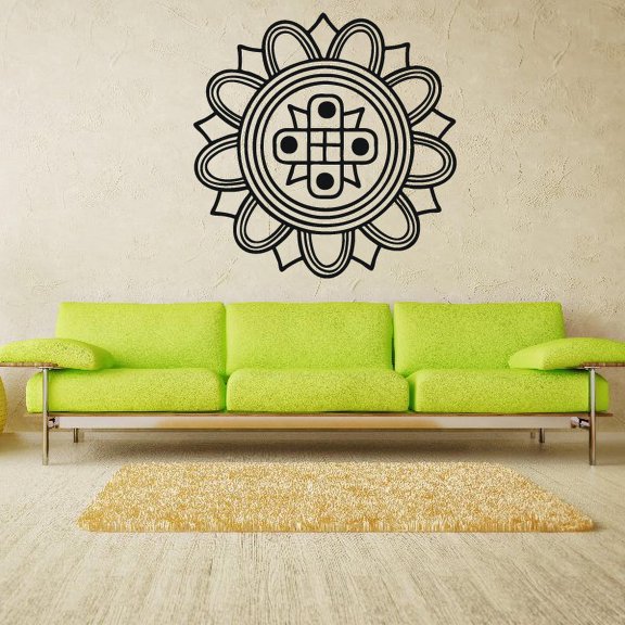 African Art Flower Pattern Decal - 36 Inches