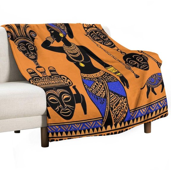 African Art Prints Blanket for Bed Throw Blanket for Women, Men Super Soft Plush Blanket Throw, Print Blanket
