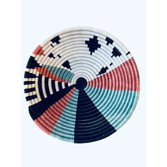 African Basket/Rwanda Woven Basket Sisal & Sweetgrass Bowl wall hanging basket| fruit basket Biko 10" x 2.5"$$Home Decor, Kitchen, & Other