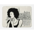 thumbnail image 1 of African Bath Mat, American Jazz Music Girl Performing in front of New York Manhattan Illustration, Non-Slip Plush Mat Bathroom Kitchen Laundry Room Decor, 29.5 X 17.5 Inches, Black Grey, Ambesonne, 1 of 2