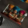 thumbnail image 1 of African Beauty placemats and Coasters for Dining Table Set of 4, 12x18 Inch Heat Resistant placemats Easy to Clean Waterproof, 1 of 6