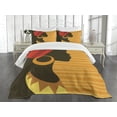 thumbnail image 1 of African Bedspread, Girl Profile Silhouette Earrings Feminine Grace Image, Decorative Quilted 3 Piece Coverlet Set with 2 Pillow Shams, King Size, Brown Marigold, by Ambesonne, 1 of 5