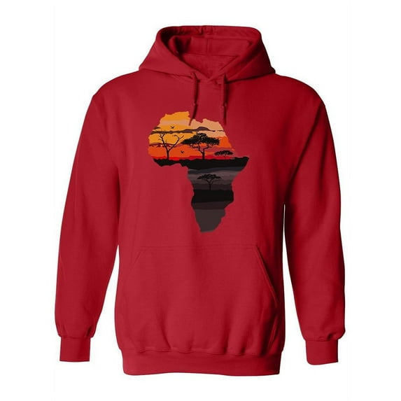 African Black Landscape Sketch Hoodie Women -Image by Shutterstock, Female x-Large